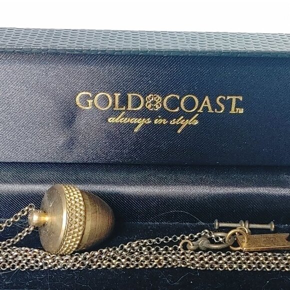 UNIQUE BRASS ACORN LOCKET Necklace Stash Necklace Screw Top ACORN BIKO - Picture 5 of 8